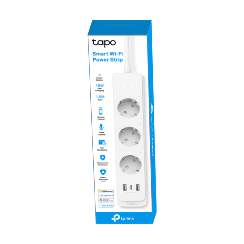 Prelungitor Wi-Fi Smart, 3 prize, 1 x USB-C, 2 x USB-A - TP-Link Tapo TapoP300 [6]