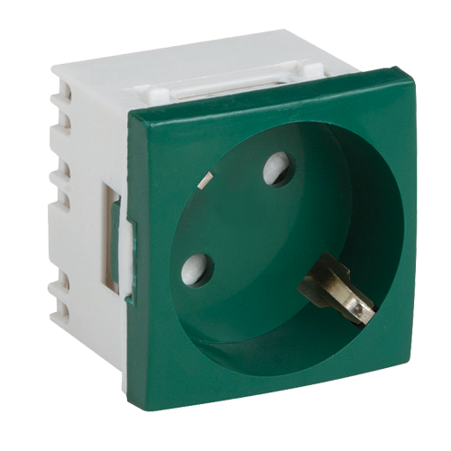 Priza modulara schuko cu impamantare, verde - DLX DLX-245-42 [2]