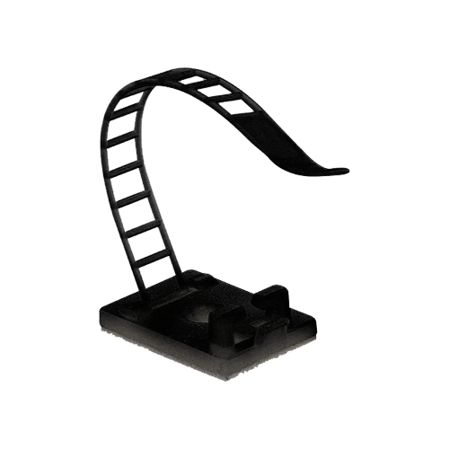 Suport plastic ajustabil pentru prindere cabluri, NEGRU, 25x18 mm, autoadeziv, 100 buc TAA-1-B [2]