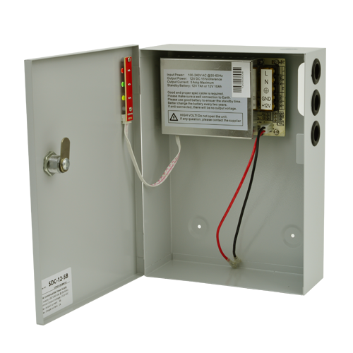 Sursa de alimentare 12V, 5A, back-up in cabinet metalic SDC-12-5B [4]