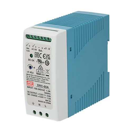 Sursa in comutatie cu back-up, 13.8V / 2.8A, monitorizare, sina DIN - MEAN WELL DRC-60A [4]