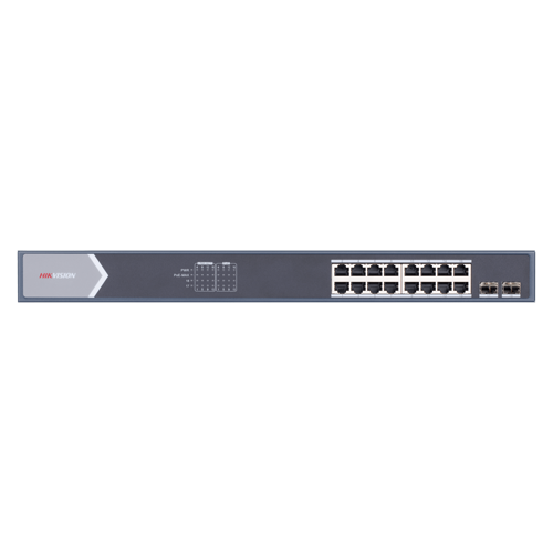Switch 16 porturi gigabit PoE, 2 porturi SFP, Smart Management - HIKVISION DS-3E1518P-SI [4]