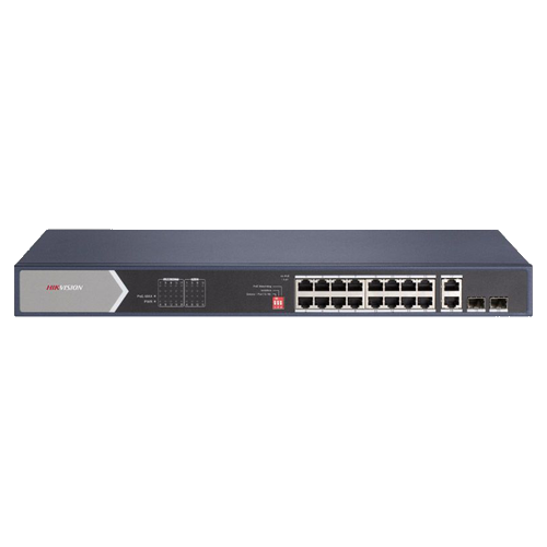 Switch 16 porturi PoE Gigabit fara management, 4 x Hi PoE, 2 x RJ45/SFP uplink Gigabit - HIKVISION DS-3E0520HP-E [3]