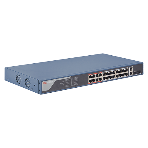 Switch 24 porturi PoE 100Mbps, 2 port uplink Gigabit, SMART Management - HIKVISION DS-3E1326P-EI [6]