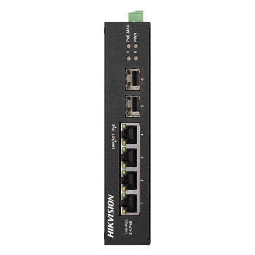 Switch 4 porturi Gigabit PoE, 2 porturi uplink SFP - HIKVISION DS-3T0506HP-E-HS [2]