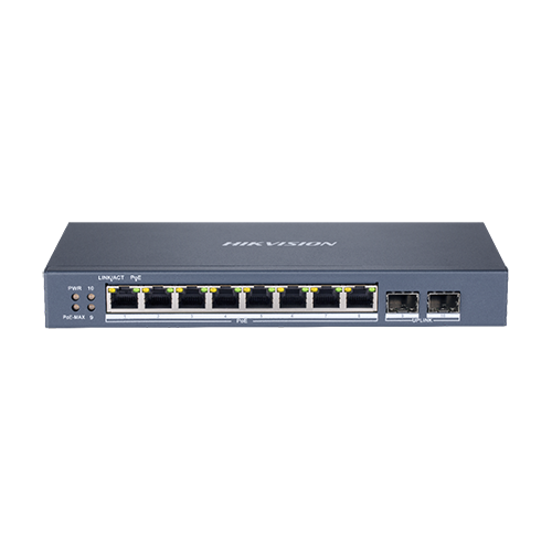 Switch 8 porturi Gigabit PoE, 2 port SFP uplink, SMART Management - HIKVISION DS-3E1510P-SI [2]