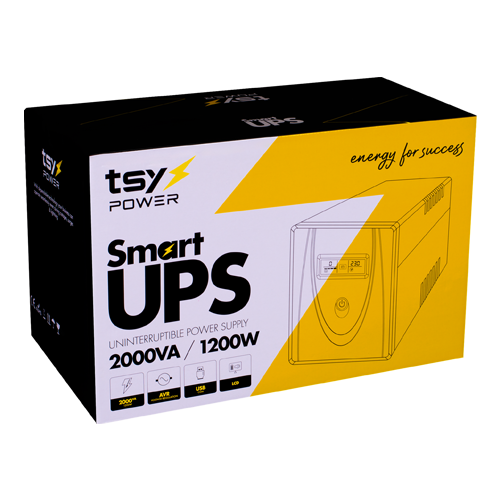 UPS TSY Power, 2000VA/1200W, LCD, AVR-repornire automata, Management, 4 x Schuko, 2 x RJ45, 1 X USB type B TSY-MP-2K0-LCD [7]
