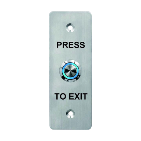 Control acces - Buton de iesire, montaj ingropat, inox, LED, NO-NC-COM, IP65, 115 x 40 mm CSB-408LW