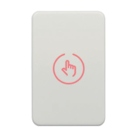 Control acces - Buton de iesire Touch, plastic alb, montaj aparent, 12-24 Vcc, NO-NC-COM, LED, 86 x 55 mm CSB-86-P1