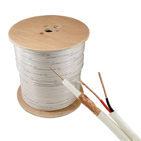 Cabluri COAXIALE - Cablu coaxial RG59 + alimentare 2x0.75, 305m, alb TSY-RG59+2X0.75-W