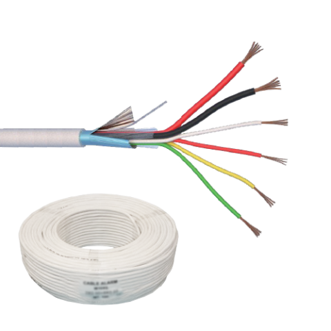 Cablu de alarma 6 fire ecranate + alimentare 2x0.75, cupru integral, 100m 6CUEF+2x0.75 [1]