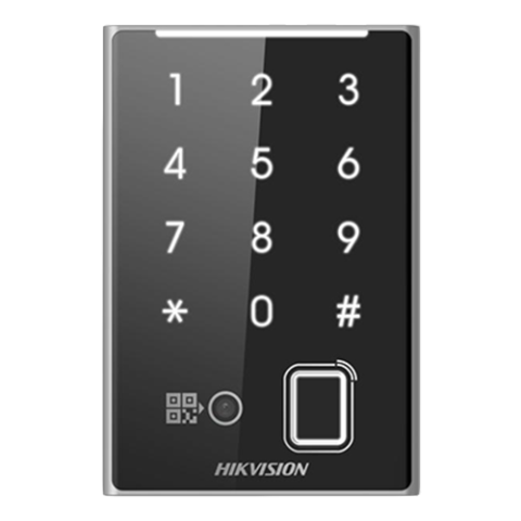 Cititor de proximitate MIFARE, amprenta, cod QR, Wiegand, RS-485, tastatura integrata -HIKVISION DS-K1109DKFB-QR [1]