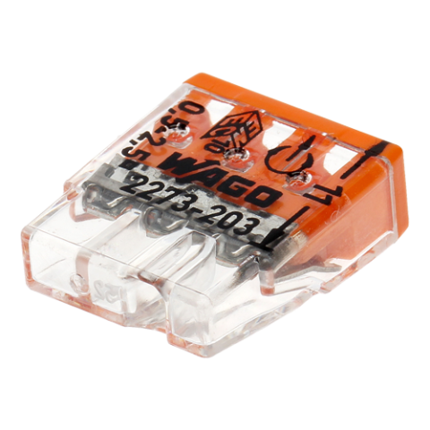 Cabluri si accesorii - Conector compact de imbinare, 3 fire, max. 2.5 mmÂ² (100 buc.) - WAGO 2273-203