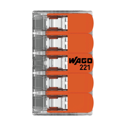 Conector derivatie 5 fire, max. 6 mmÂ² (15 buc.) - WAGO 221-615 [2]