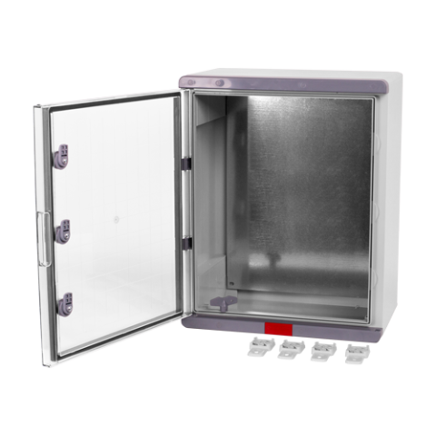Cutie distributie IP67 din ABS gri, usa transparenta, placa metalica, 400x500x240 mm PS405024 [6]