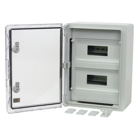 Cutie modulara IP65 din ABS gri, usa transparenta, 2 x 12 module, 300x400x170 mm PP3114 [5]