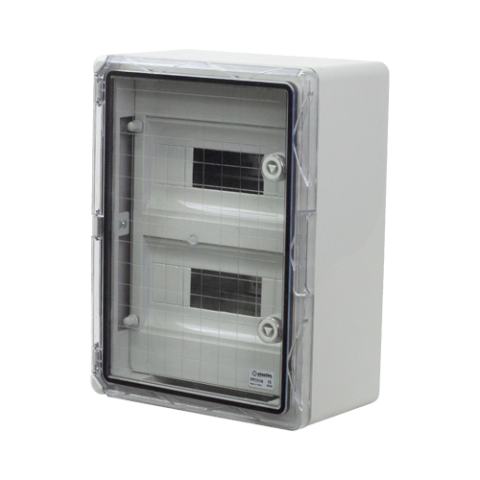 Cutie modulara IP65 din ABS gri, usa transparenta, 2 x 12 module, 300x400x170 mm PP3114 [4]