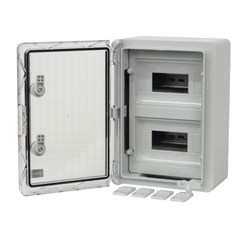 Cutie modulara IP65 din ABS gri, usa transparenta, 2 x 9 module, 250x350x150 mm PP3112 [5]