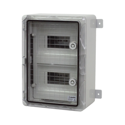 Cutie modulara IP65 din ABS gri, usa transparenta, 2 x 9 module, 250x350x150 mm PP3112 [2]