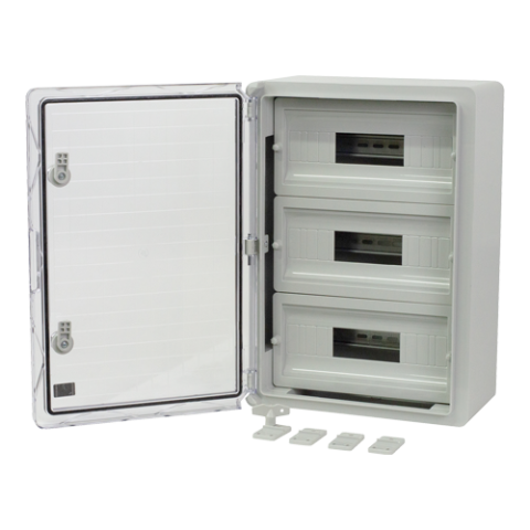 Cutie modulara IP65 din ABS gri, usa transparenta, 3 x 15 module, 350x500x190 mm PP3116 [1]