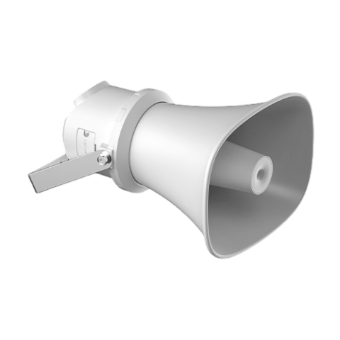 Detectie incendiu - Difuzor IP cu palnie 10W, Mic, 64GB EMMC, PoE, Out 12VDC 25mA, Alarma In, IP67, IK10 - HIKVISION DS-QAZ1310G1T-EY