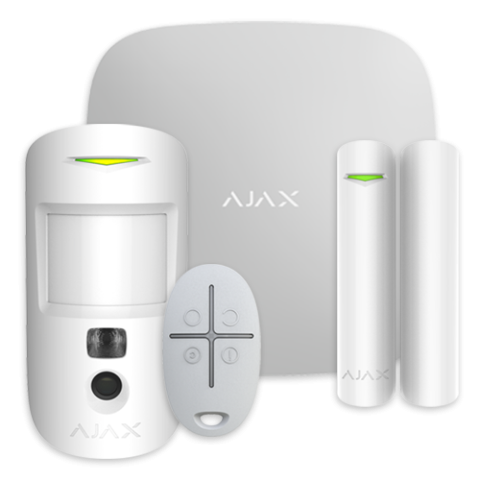 Kituri sisteme de alarma - Kit alarma StarterKit Cam, wireless, LAN + 2G, alb - AJAX
