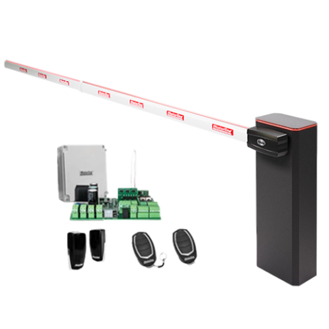 Bariere auto - KIT complet bariera acces AUTO / 4 m, montaj universal ST/DR, lampa+brat cu semnalizare - MOTORLINE TURBO-4+SIG75HT-4-KIT