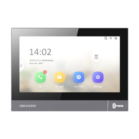 Monitor videointerfon TCP/IP, IPS LCD 7 inch touch screen, WiFi, PoE, Alarma IN - HIKVISION DS-KH8381-WTE1 [2]
