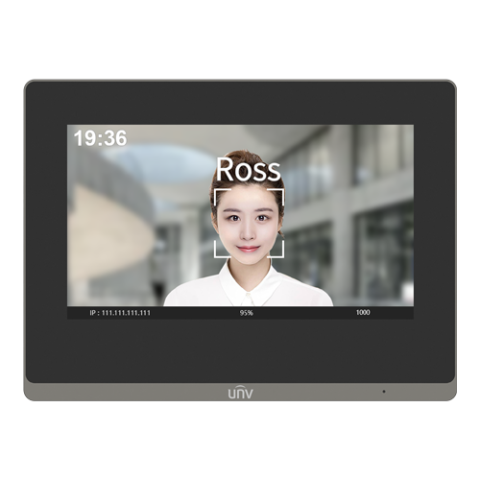 Monitor videointerfon TCP/IP, LCD TFT Touch Screeen 7 inch, PoE, WiFi - UNV OEI-372S-H-W [3]