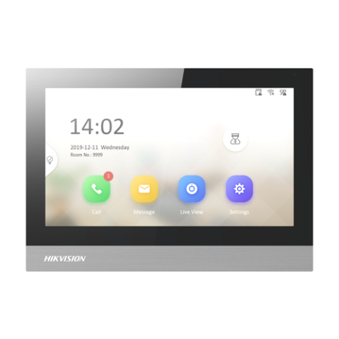 Monitor videointerfon TCP/IP, TFT 7 inch touch screen, WiFi, PoE, Alarma IN - HIKVISION DS-KH8380-WTE1 [2]
