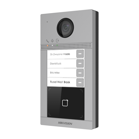 Panou exterior videointerfon TCP/IP pentru 4 familii, Wi-Fi 2.4GHz, control acces integrat - HIKVISION DS-KV8413-WME1 [2]