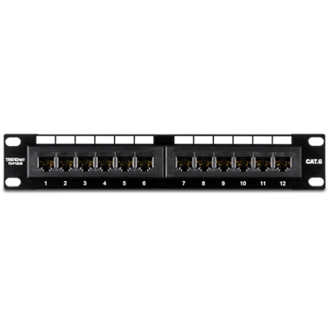 Accesorii rack-uri - Patch Panel 12 porturi RJ45 UTP 10', Cat6 - TRENDnet TC-P12C6