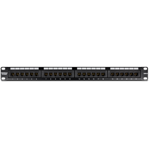 Accesorii rack-uri - Patch Panel 24 porturi RJ45 UTP, Cat6 - TRENDnet TC-P24C6