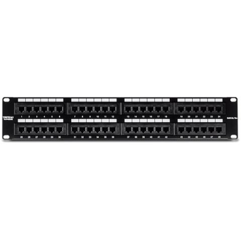 Accesorii rack-uri - Patch Panel 48 porturi RJ45 UTP 19', Cat5/5e - TRENDnet TC-P48C5E