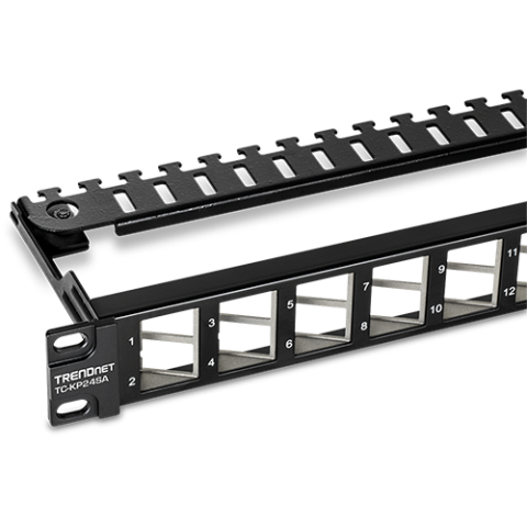 Patch Panel ecranat 24 porturi blank keystone inclinate 1U - TRENDnet TC-KP24SA [3]