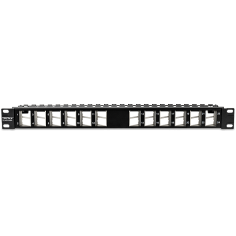 Accesorii rack-uri - Patch Panel ecranat 24 porturi blank keystone inclinate 1U - TRENDnet TC-KP24SA