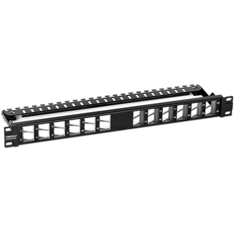 Patch Panel ecranat 24 porturi blank keystone inclinate 1U - TRENDnet TC-KP24SA [2]