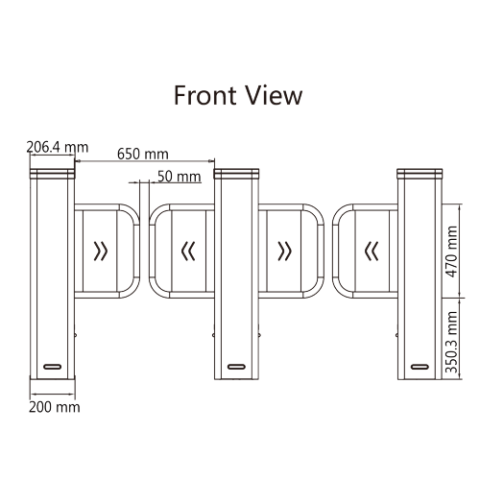 Poarta acrilica, 65 cm pentru poarta batanta DS-K3B501SX - HIKVISION DS-K3B501SX/601SX-Dp65/2 [1]