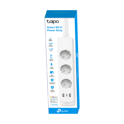 Prelungitor Wi-Fi Smart, 3 prize, 1 x USB-C, 2 x USB-A - TP-Link Tapo TapoP300 [5]