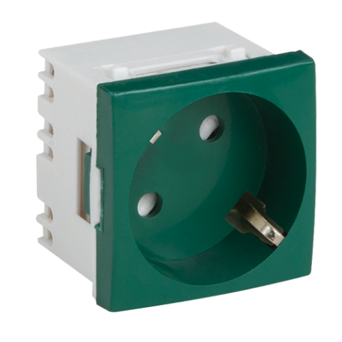 Priza modulara schuko cu impamantare, verde - DLX DLX-245-42 [1]