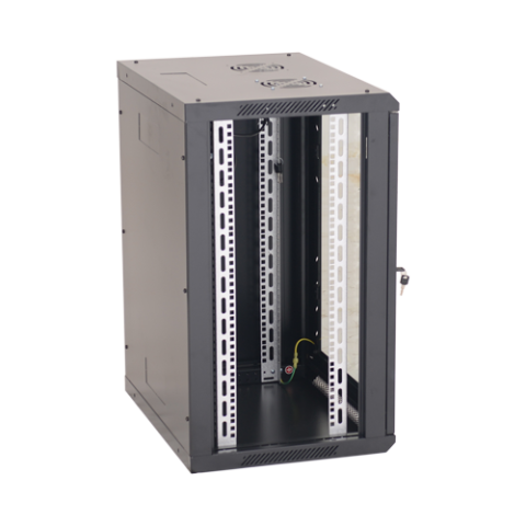 Rack perete 18U 19' 600x450, capacitate incarcare 80 Kg, negru - ASYTECH Networking ASY-18U-6045W [1]