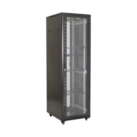Cabinete metalice (rack-uri) - Rack podea 42U 19' 600x800, capacitate incarcare 800 Kg, negru - ASYTECH Networking ASY-42U-6080S