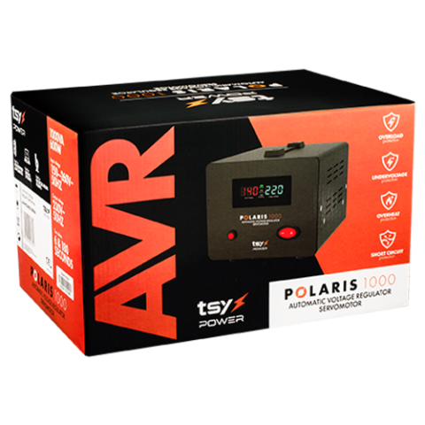 Regulator de tensiune cu servomotor, 1000VA, tensiune la intrare 150-260V, delay 6-180s AVR-POLARIS-1000VA [7]