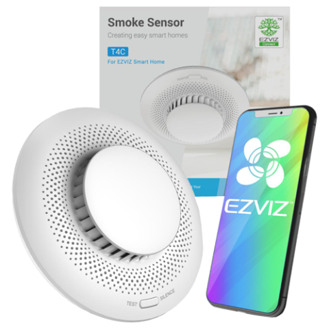 Senzor de fum Smart Home EZVIZ, avertizare optica si acustica, comunicare Wireless ZigBee CS-T4C [1]