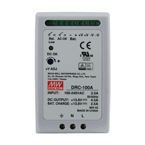 Sursa de alimentare in comutatie, 13.8V / 4.5A + 2.5A, sina DIN, backup - MEAN WELL DRC-100A [3]