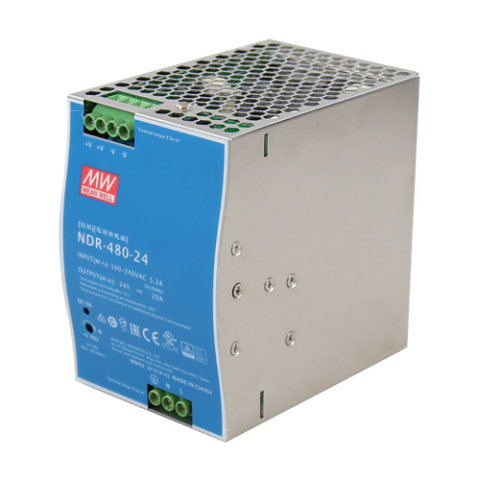 Surse de alimentare si UPS - Sursa de alimentare in comutatie, 24V / 20A, sina DIN - MEAN WELL NDR-480-24