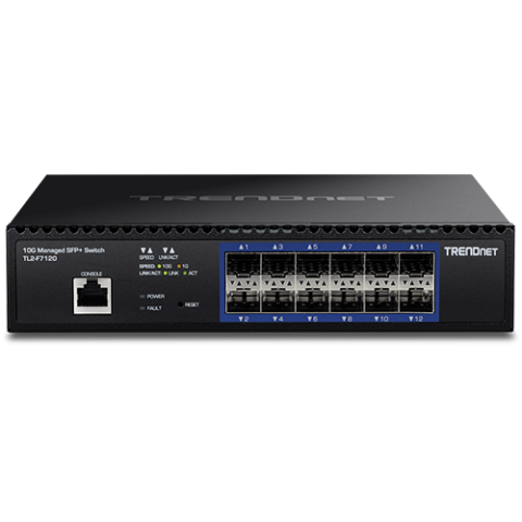 Switch 12 porturi SFP+ 1/10G, 1 x consola RJ45, management, 1U - TRENDnet TL2-F7120 [1]