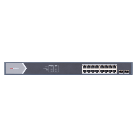 Switch-uri PoE - Switch 16 porturi gigabit PoE, 2 porturi SFP, Smart Management - HIKVISION DS-3E1518P-SI