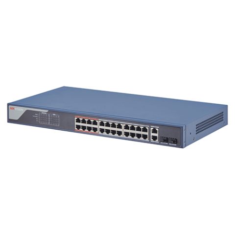 Switch 24 porturi PoE 100Mbps, 2 port uplink Gigabit, SMART Management - HIKVISION DS-3E1326P-EI [3]