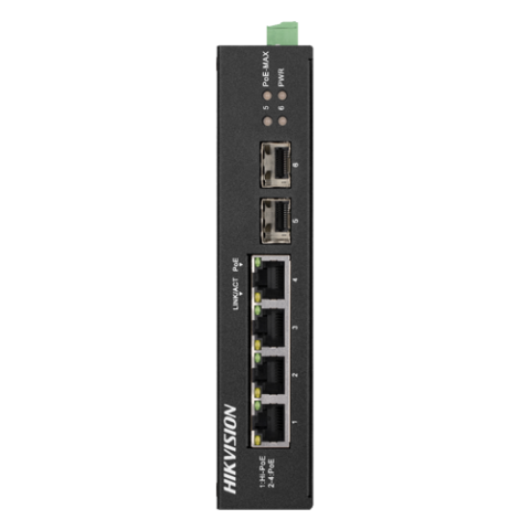 Switch 4 porturi Gigabit PoE, 2 porturi uplink SFP - HIKVISION DS-3T0506HP-E-HS [1]